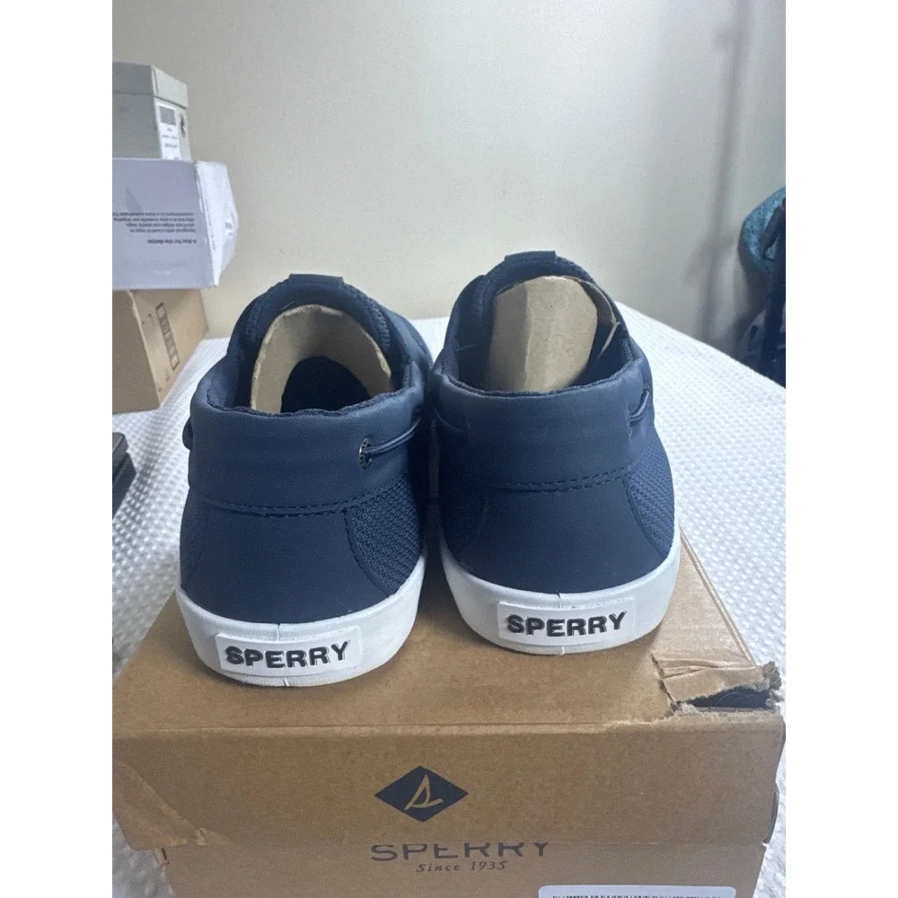 Sperry Boat Shoes Mens 8 Bahama II Knit Navy Marine NIB